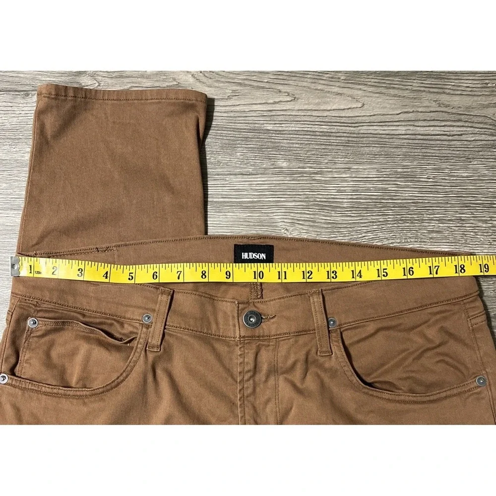 Hudson Blake Slim Straight Zip Fly Brown Men's Chino Flat Front Pants Size 36x35
